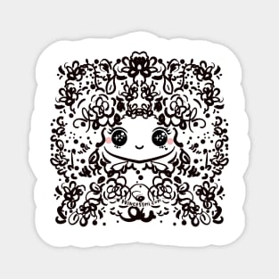 whimsical cute girl illustration Magnet