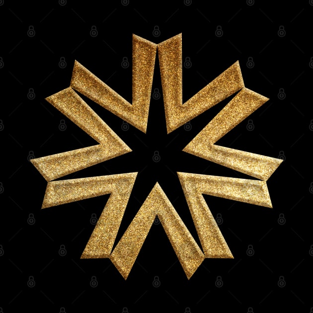 Hokkaido Prefecture Symbol in Gold Faux by Takeda_Art