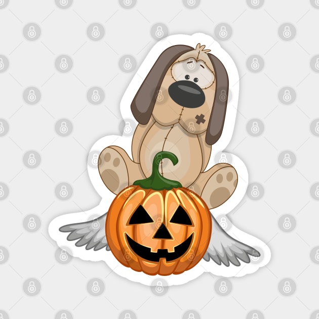 Male Dog on Flying Pumpkin Magnet by MonkeyBusiness