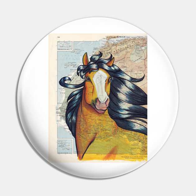 Berber Horse on Map Pin by lizstaley