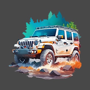 Offroad Trip In Watercolor - Ai Art T-Shirt