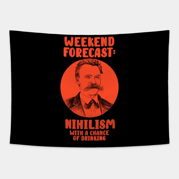 Nietzsche Philosophy Nihilism - Weekend Forecast Tapestry by isstgeschichte