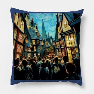 Starry Night in Diagon Alley Pillow