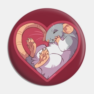 Heart Rat: Hooded Gray Pin