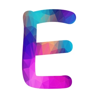 Letter E Capital Alphabet E Colorful Art Gift T-Shirt