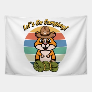 Funny hamster wants to go camping Tapestry