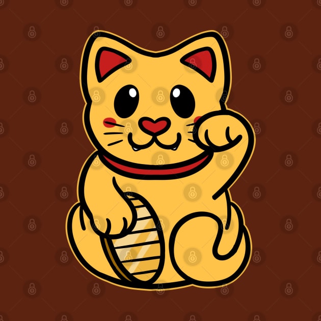 Cute Maneki Neko - Gold by leashonlife