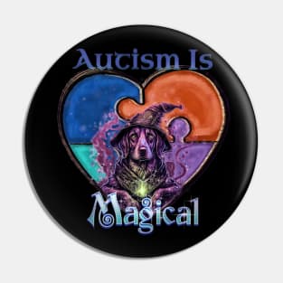 Autism Awareness Puzzle Dog Autism Is Magical Pin