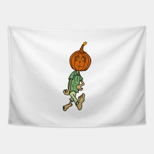 Pumpkin head halloween zombie Tapestry