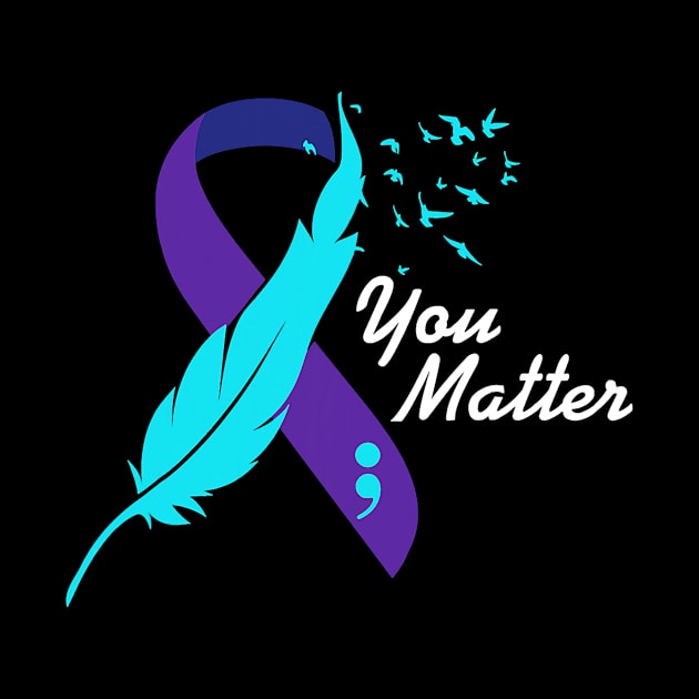 You Matter Ribbon, Suicide Prevention Awareness Mental Health by everetto