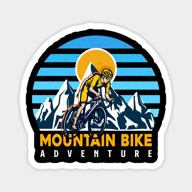 mountain bike adventure Magnet by Diwa