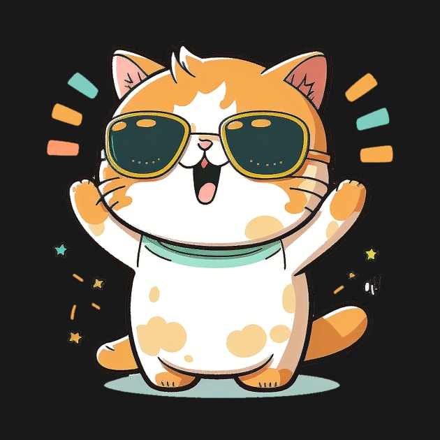 Cute ginger cat wearing sunglasses by ramith-concept