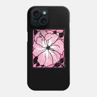 June: Pink, Black, & White Flower Design 1918, Julie de Graag Phone Case