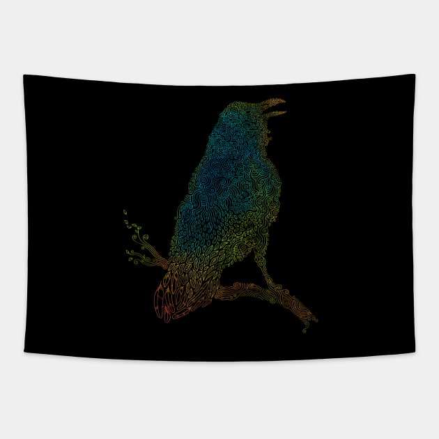 The Iridescent Raven Tapestry by Thepapercrane