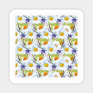 Daisy Pattern Neck Gator Blue Violet Flowers and Daisies Magnet