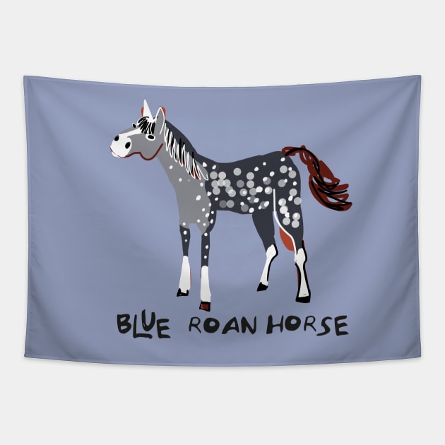 Blue Roan horse Tapestry by belettelepink