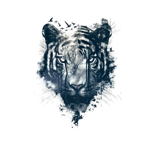 Tiger Double Exposure by Durro