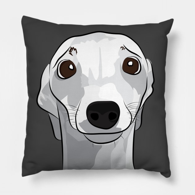 White Greyhound Pillow by Craftee Designs