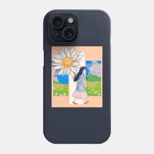 A cute random anime girl and flowers Phone Case