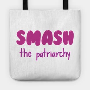 smash the patriarchy bubble letters Tote