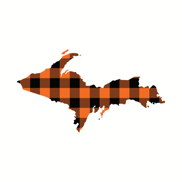 Upper Peninsula of Michigan Blaze Orange Flannel by DoctorWatsonDesigns