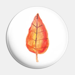 Orange Yellow Watercolor Leaf Pin