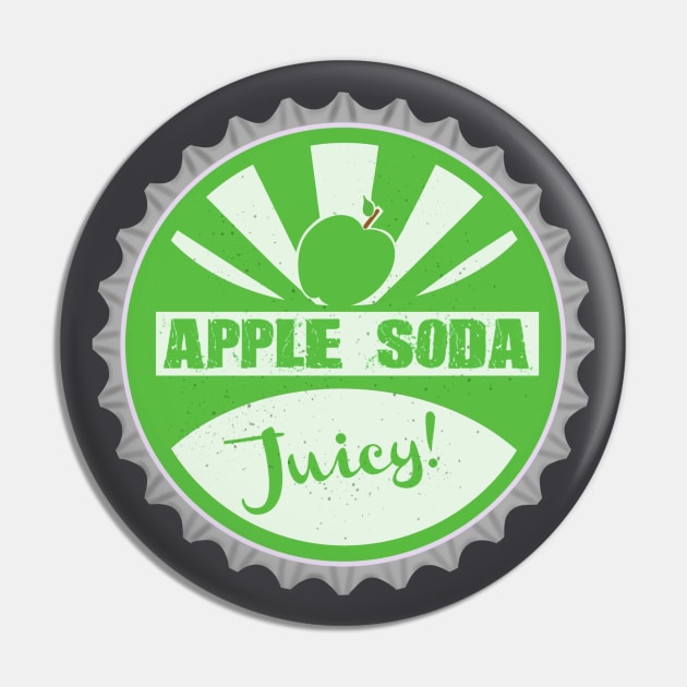 Apple Soda Bottle Cap Pin by DrawAHrt