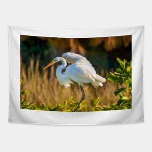 White Egret Tapestry