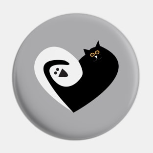 Ghost and Cat Love Pin