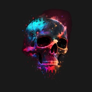 Neon Galaxy Skull T-Shirt