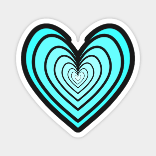 Rosy Heart (Bright Blue) Magnet