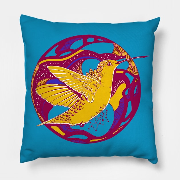 Triad Circle of The Hummingbird Pillow by kenallouis