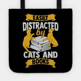 Easily Distracted By Cats And Books Tote