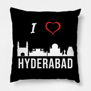 I love Hyderabad Skyline Telugu Telangana Culture Pillow