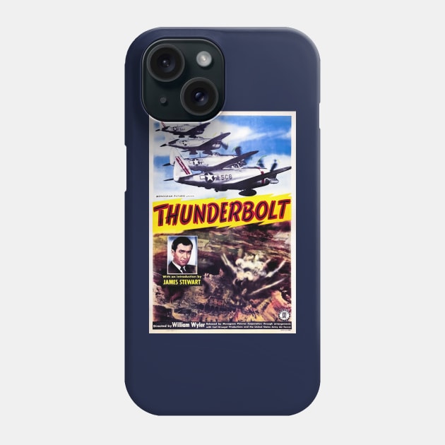 Restored vintage movie poster "Thunderbolt" w/ James "Jimmy" Stewart Phone Case by vintageposterco