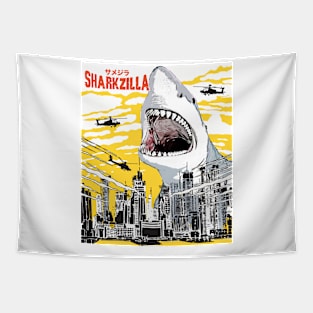 Sharkzilla Funny Shark Gift Shark Lovers Tapestry