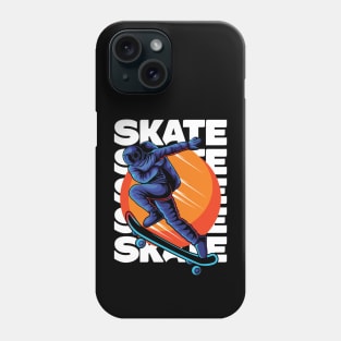 Astronaut Skater Stakeboarding in Space Phone Case