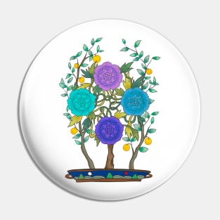 Minhwa: Peony and Citron Tree C Type Pin