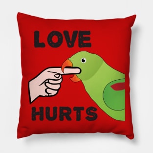 Love Hurts - Alexandrine Parakeet Female Pillow