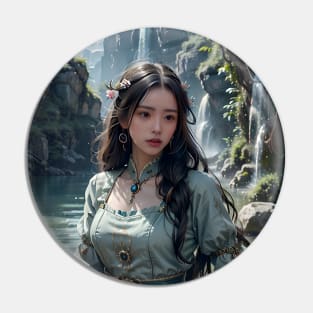 Girl in Oriental Fantasy Pin