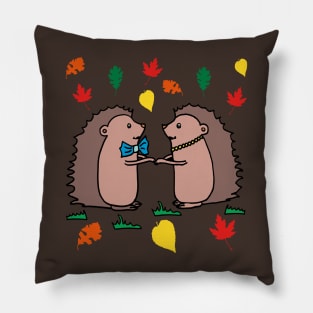 Hedgehogs holding hands Pillow