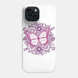 Flower Butterfly Mandala Phone Case