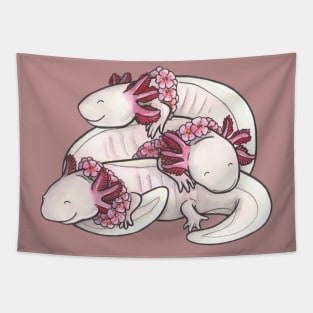 Sleeping axolotl pile Tapestry