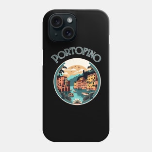 Portofino Italy Streetscape Art - Retro Vintage Travel Phone Case