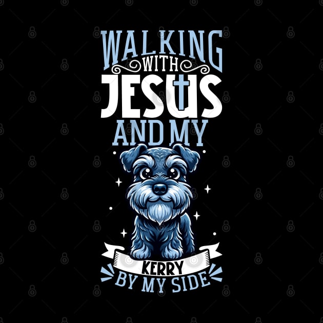 Jesus and dog - Kerry Blue Terrier by Modern Medieval Design