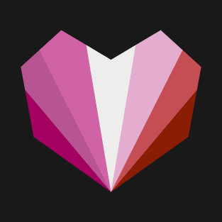 Lesbian Flag Geometric Heart T-Shirt