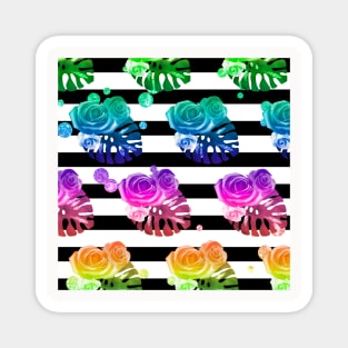 Neon Floral Neck Gator Tropical Roses Magnet