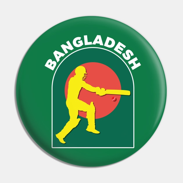 Bangladesh Cricket Batsman Bangladesh Flag Pin by DPattonPD