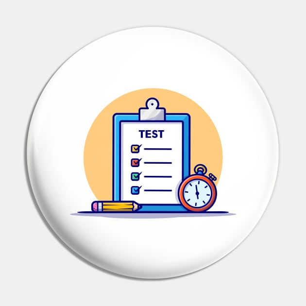 Clipboard, Paper And Timer Cartoon Vector Icon Illustration Pin by Catalyst Labs