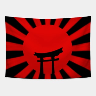 Black pagoda on japan flag Tapestry